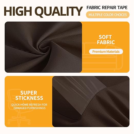 Fabric Repair Tape, Self-Adhesive Couch Patch Repair Fabric Patches For Furniture, Couch Repairing Kit Tape for Upholstery, Carpets, Chairs, Sofas, Pillows Microfiber velvet 4x79 Inch Dark Brown