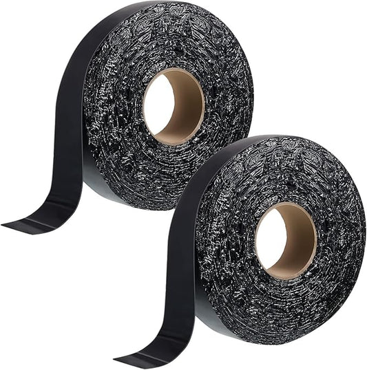Fabbay 2 Rolls 1.97 Inch Asphalt Crack Filler Tape Asphalt Tape for Driveway Repair Joint and Crack Sealer for Tarmac Parking Lot Roof Cement Road, 50 Feet Each Roll, 2.5 mm Thick