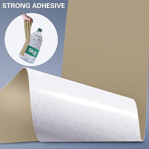Self Adhesive Leather Repair Patch Kit, 31.4 in x 16 in Large Vinyl Leather Repair Tape for Furniture, Car Seat, Couch, Sofa, Chair Khaki