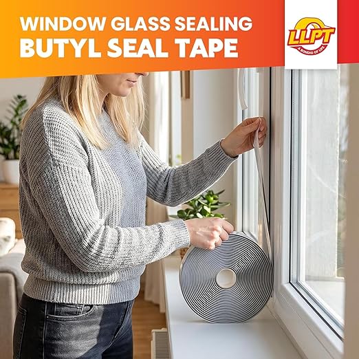 LLPT Butyl Tape White 1 Inch x 33Ft 2 Pack Tight Seal for Leak Proof EPDM RV Repair Window Glass Boat Sealing Roof Pipe Patching(WST232)
