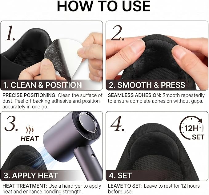 Shoe Heel Repair, 4 Pairs Adhesive Inside Shoe Heel Patch Pad for Sneaker Holes