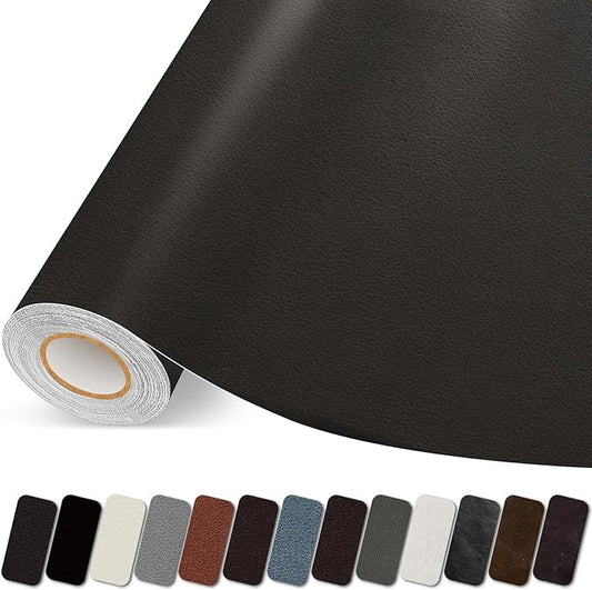 Leather Repair Patch, 17X79 Inch Self Adhesive Leather Repair Tape, Large Vinyl Patch Kit for Couches, Sofa, Furniture, Car Seats, Office Chairs, Cabinets, Handbags（Coffee, 17X79 Inch）