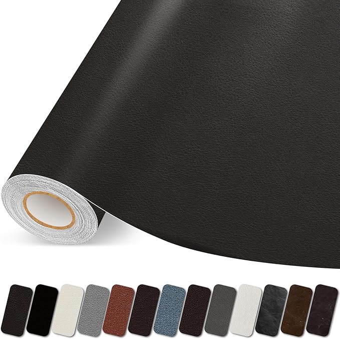 Leather Repair Patch, 17X158 Inch Self Adhesive Leather Repair Tape, Large Vinyl Patch Kit for Couches, Sofa, Furniture, Car Seats, Office Chairs, Cabinets, Handbags（Coffee, 17X158 Inch）