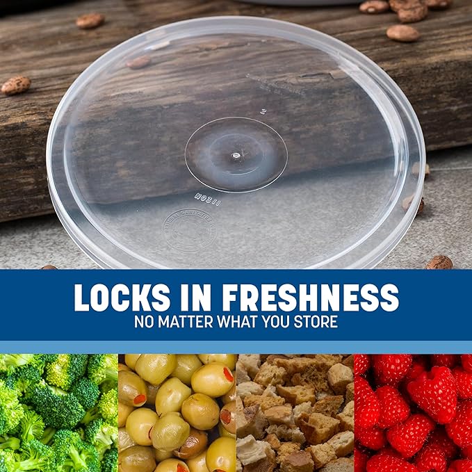 Carlisle FoodService Products Replacement Lid Crock Lid for Kitchen, Restaurants, Home, Plastic, 1.2 Quarts, Clear, (Pack of 12)