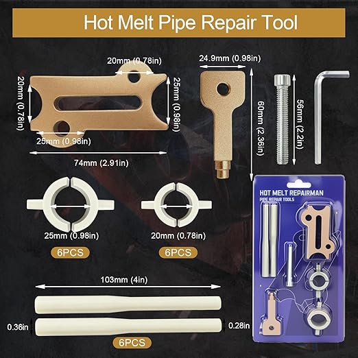 Water Pipe Repair Tool Kits, 1/2 Inch,3/4 Inch Water Pipe Repair Universal Set, Suitable for Cracks and Holes On PPR PE PVC Water Supply and Drainage Pipes in Homes Decoration Garden Irrigation.