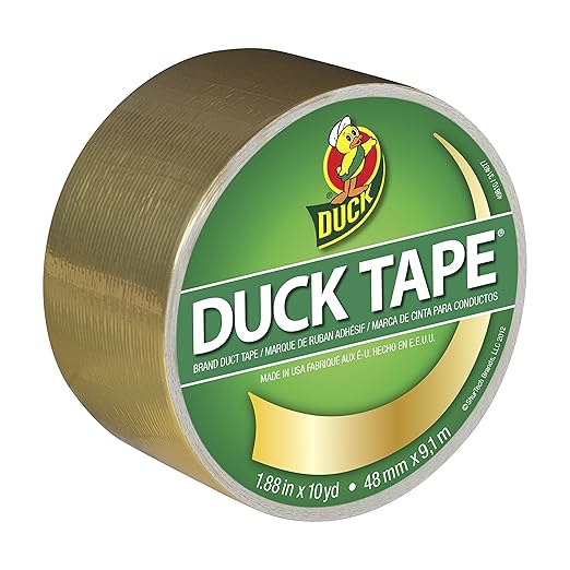 Duck 280748 Duct Tape Single Roll, 1.88 Inches x 10 Yards, Metallic Gold
