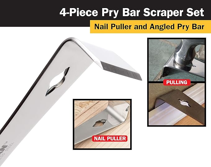 Titan 17009 4-Piece Stainless Steel Pry Bar Scraper Set