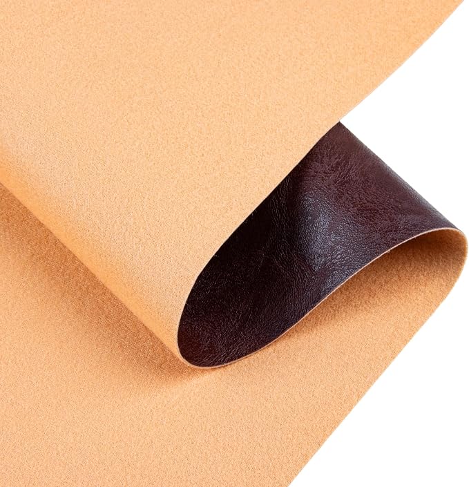Faux Leather Fabric Sheet, 12 x 54 Inches, Texture Synthetic Material for DIY Crafts, Leather earings,Upholstery, Automotive, Sofa Projects Individual 1/3 Yard Cut (Dark Brown, 1/3 Yard)