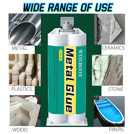 Super Glue for Metal, Welding high Strength Oily Glue - Exhaust Pipe, car, Yacht Repair kit，Two Part Metal Adhesive, Heavy Duty Waterproof epoxy Glue for Metals, Plastic, Ceramics, Fiberglass, PVC