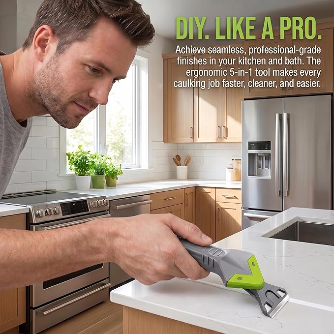 9 in 1caulk smoothingand Grouting Tool, silicone remover，Sealant Trimming and Removal Tool with Grout Squeegee for Bathrooms, Windows, Doors, Kitche