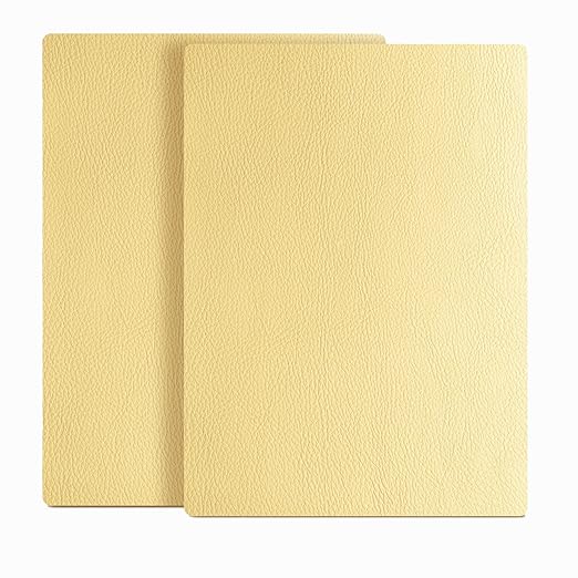 ILOFRI Leather Repair Patch 8x11 inch 2 Pcs, Durable Self Adhesive Vinyl and Leather Repair Kit for Couch, Car Seats, Boat Seat, Furniture, Upholstery, Auto Interior, Sofa, Chair - Khaki
