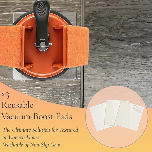 2026 Upgraded Floor Gap Fixer Tool, Heavy Duty Iron Dual 45°Striking Suction Cup for Vinyl Plank LVP, Laminate & Hardwood, 6pc Repair Set with Rubber Mallet & Gap Cleaning Knife (Orange)