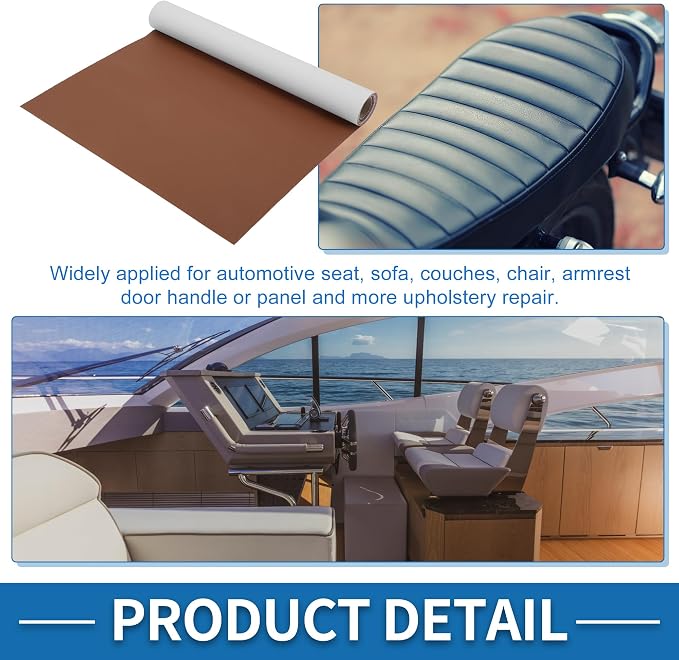 Self Adhesive Leather Repair Patch Strong Stickiness 39"x11.8" Leather Repair Tape PVC Faux Leather Coffee 1 Pcs