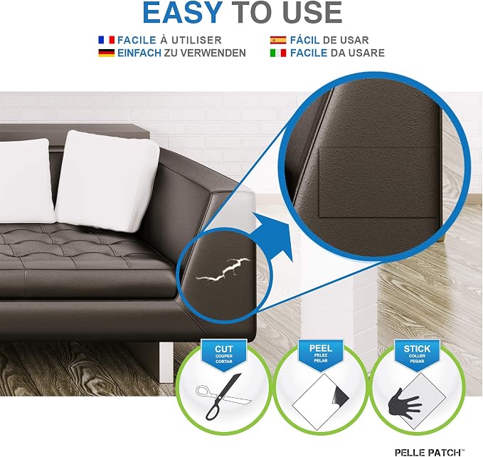 Leather Sofa Repair Kit - 25 Colors Available - Original 8x11 - Wine