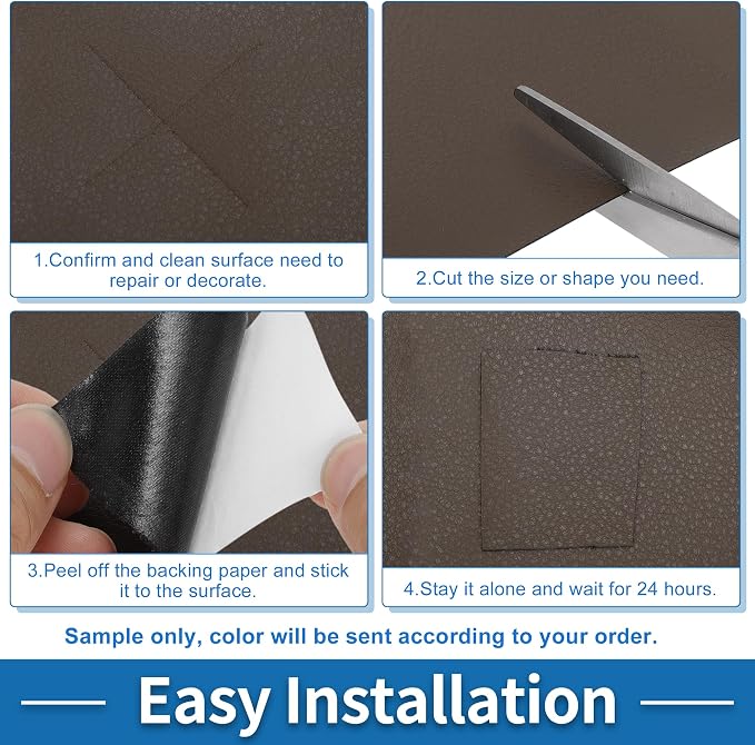 Self Adhesive Leather Repair Patch Strong Stickiness 60"x16" Leather Repair Tape PU Leather Coffee 1 Pcs