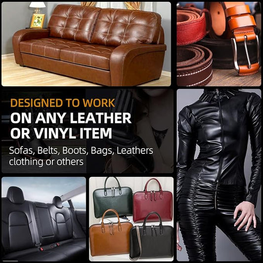Leather Recoloring Balm, Leather Color Restorer, Leather Restorer for Couches, Leather Scratch Remover, Leather Scratch Repair, Leather Repair Kit for Furniture, Leather Dye (Light Brown)
