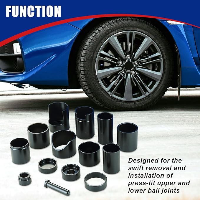 NYXOVA 14 Piece Master Ball Joint Service Adapter Set, Compatible for Ball Joint Replacement and Repair - 2WD and 4WD Cars, Trucks and SUVs