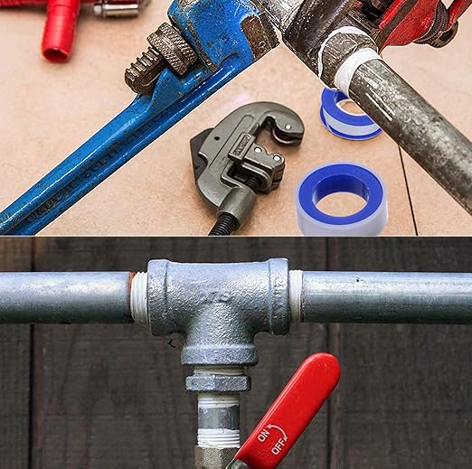 Teflon Plumbers Tape 5 Rolls 1/2 Inch(W) X 520 Inches(L),Pipe Sealing & Plumbing Thread Tape,PTFE Water Sealant Seal for Shower Head