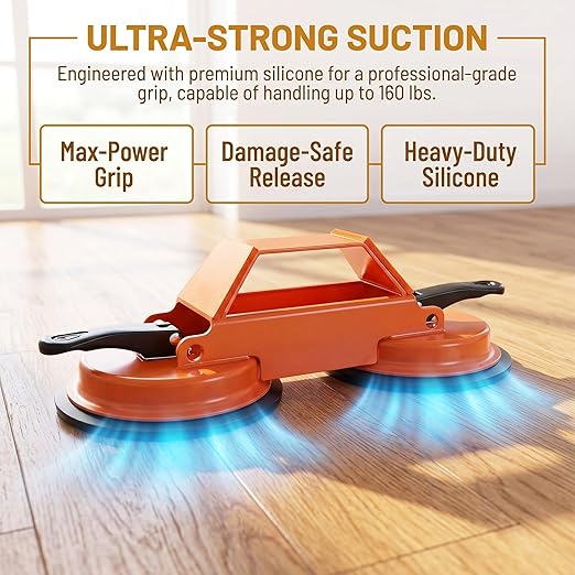 Heavy Duty 45° Floor Gap Fixer Tool with 10 Reusable Inserts, Heavy-Duty Suction Cup Puller for Hardwood Laminate Vinyl Tile, Aluminum Alloy Floor Repair & Closing Tool
