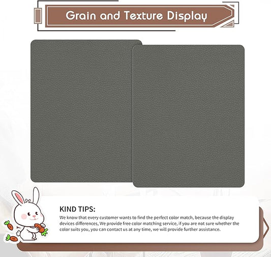 KING MOUNTAIN Leather Repair Patch,2 Packs 9 x 11 Inches self Adhesive Leather Repair Tape for Damaged Leather Furniture, Sofa Seating,Car Seats, Leather Goods（Gray）