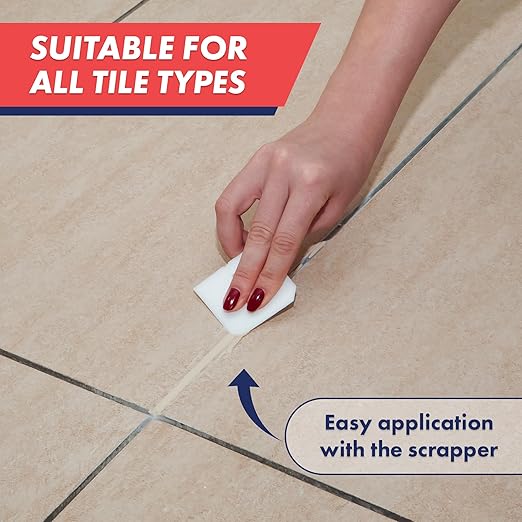 ZippySolve Tile Grout, Repair Kit, Restore & Renew Tile Joints Line, Fast Drying Tile Grout Paint Squeeze Tube for Bathroom Shower Kitchen Floor, Waterproof (8.8 oz, Beige)