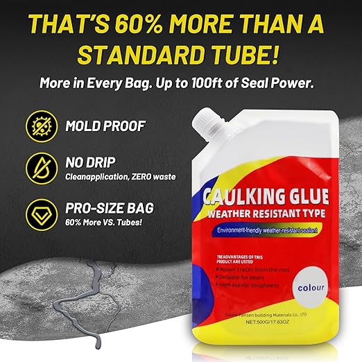 Concrete Crack Filler, Concrete Caulking Adhesive, Quick-Drying Sealant for Professionals, Heavy-Duty Crack Filler for Driveway, Caulking Glue Weather Resistant Type(3PCS)