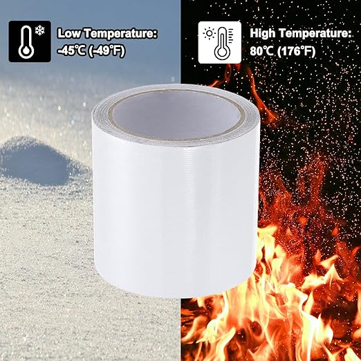 PATIKIL Awning Repair Tape 4" x 26ft Waterproof Canvas Tape High Adhesive Tear Repair Patch Kit for PVC Tarpaulin Tent Awning Fabric RV Sail Boat Cover, White
