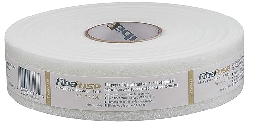 ADFORS Saint Gobain FibaFuse Paperless Drywall Joint Tape,2-1/16 in x 250 ft - White,(Pack of 10)