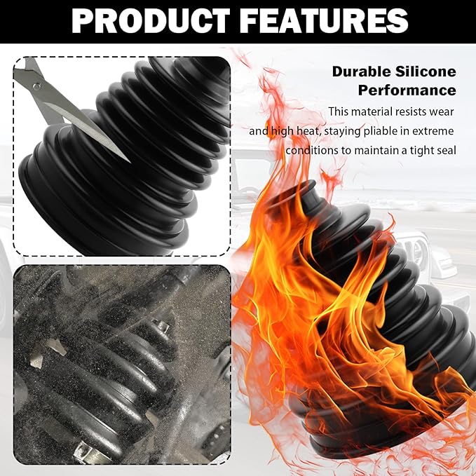 CV Axle Boot Repairs Kit with Boot Expander Tool,4 Clamps,6 Zip Ties,CV Boots Repair Kit for Drive Shaft & Chassis Protection,Silicone Axle Boots Repair Kits Car Accessories