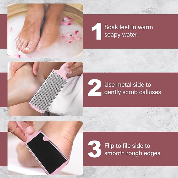 Pink Callus Remover Tool – Professional Foot File & Callus Shaver for Feet | Premium Dead Skin Remover for Calloused Feet | Pedicure Foot Care Tool for Women – Smooth & Soft