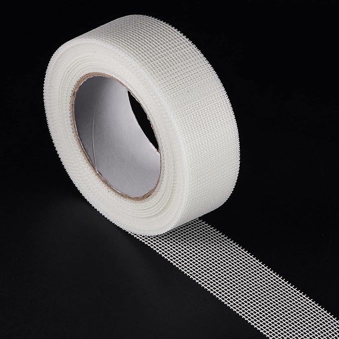 uxcell Drywall Joint Tape Self-Adhesive Fiberglass 1.8-inch x 98-feet Repair Patch Wall Hole Crack Mesh Size 2mm