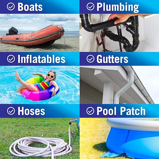 Better Boat White Waterproof Tape for Leaks Heavy Duty Marine Grade Seal Tape, 15 ft x 4 in, Shower, Pool, RV, Roof Patching and Sealing