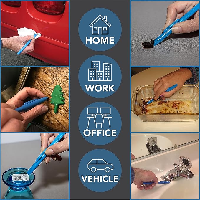 Scrigit Scraper No-Scratch Plastic Scraper Tool, 2 Pack - The Handy Multi-Use Scraping Tool for Removing Food, Labels, Stickers, Paint, Grease - Easy to Hold, Reaches Tight Spaces and Crevices