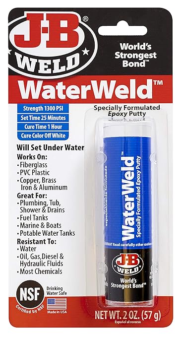 J-B Weld 8277EC WaterWeld Epoxy Putty Stick - 2 oz.