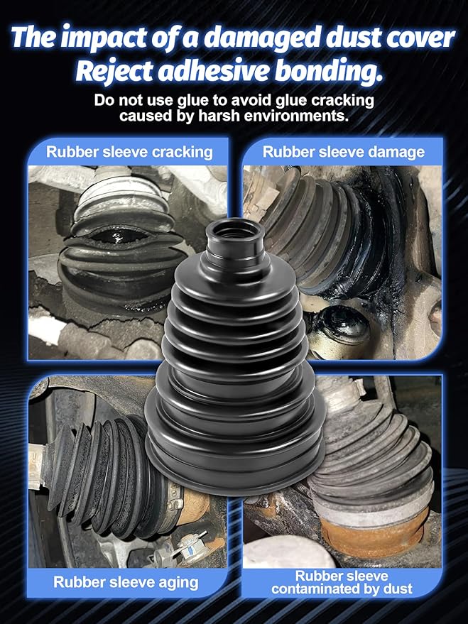 4PCS CV Boot, Silicone CV Axle Boot Repair Kit, fits 26mm-34mm Shaft, 125mm Height, Universal Tie Rod Boot for Most Vehicle, CV Joint Gaiter Boot Replacement Kit