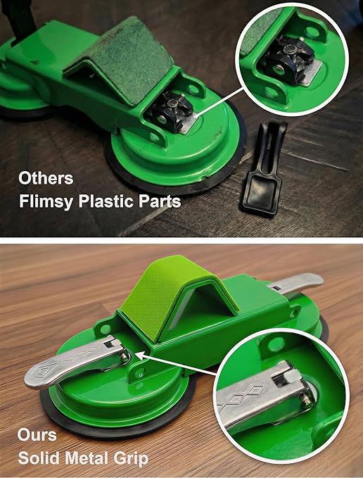 PlayMoon Floor Gap Fixer Tool, Heavy Duty Dual Suction Cup Floor Gap Repair Tool with Metal Levers for Laminate Flooring Engineered Hardwood and Vinyl Plank