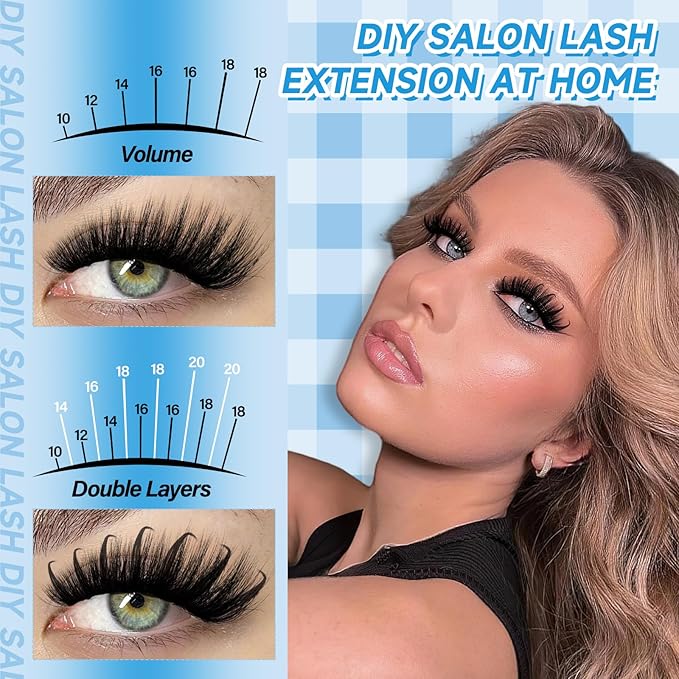Lash Clusters Kit 80D+100D Lash Clusters with Spikes 3D Volume Eyelash Clusters Lash Extension Kit With Lash Bond And Seal Lash Tweezers （80D+100D,10-18mm)
