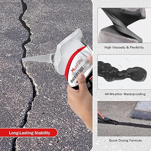 Asphalt Crack Filler,Concrete Crack Sealant,Asphalt Self-Leveling Cement Filler for Driveways, Walls, Patios, Garage Floors – Quick-Dry, Strong Bond(2 PCS)