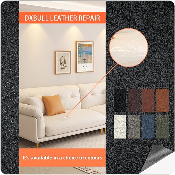 DXBULL Large Leather Repair Patch 17.3x78.7 inch Repair Tape Self-Adhesive for Furniture Sofas Car Seats Chair Couches Handbags Jackets Decorative Home Hotel Wall (Beige)