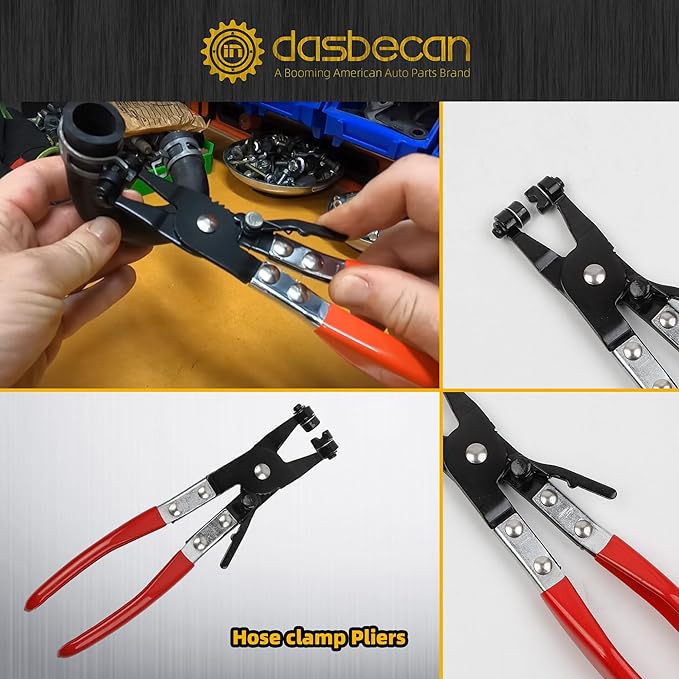Dasbecan Pneumatic CV Joint Boot Installation Tool Kit, Universal CV Boot Expander Spreader, Includes CV Boots, Clamp Pliers & Clamp Assortment (Red)