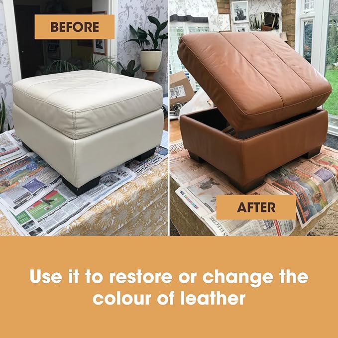 Furniture Clinic Leather Repair Paint | 2-in-1 Seal and Color | Use on Scratches, Tears, and Holes in Car Seats, Furniture | Quick and Easy Leather Repair Kit for Furniture (Maroon, 50ml / 1.7oz)