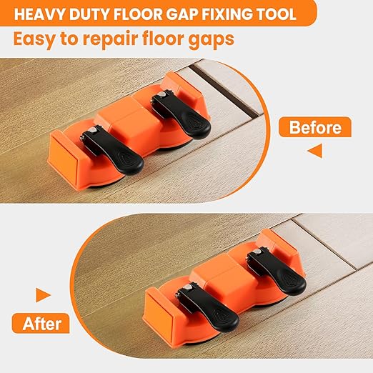 Double-Sided Heavy Duty Floor Gap Fixer Tool, Laminate Flooring Tools with Enhanced Suction Cup & 5 PCS Sticky Pads for Wood Floor, Laminate, Vinyl Plank, Hardwood