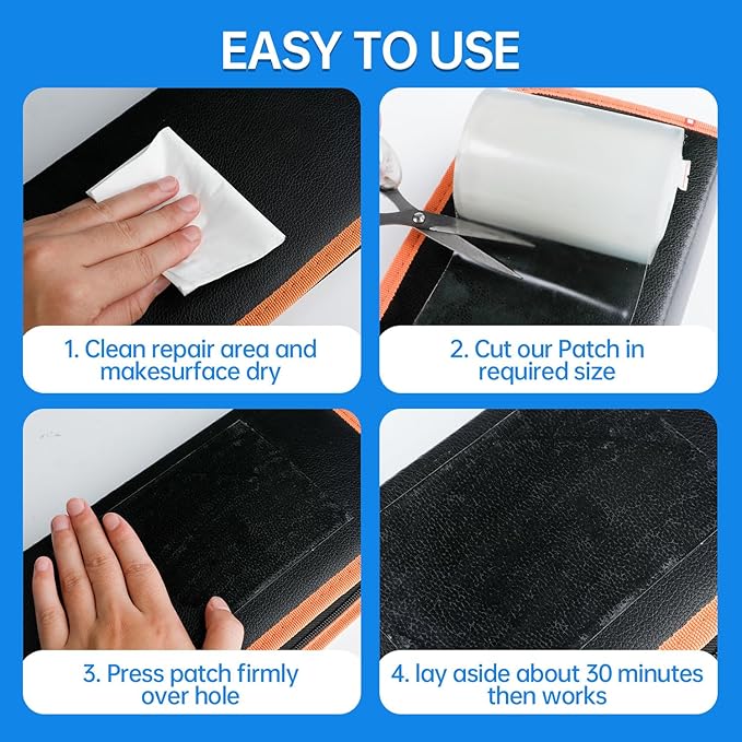 Waterproof Repair Tape,Clear Inflatable Patch Repair Kit for Tent Fabric Awning RV Roof Underbelly Tarp Sail and Boat Cover Outdoor Repair Patch