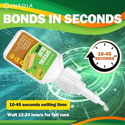 Wood Glue, 30g Clear Woodworking Adhesive for Furniture Repair and DIY Crafts – Super Instant Glue, Fast-Drying, Waterproof, Heavy-Duty Bonding for Carpentry Projects