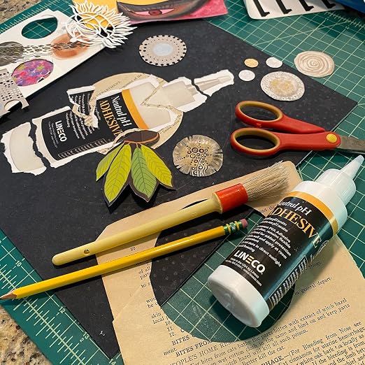 LINECO Neutral pH Adhesive 8 Oz, Acid-Free, All-purpose Glue, Dries Clear and Remains Flexible. Used for Bookbinding and Book Repair, Framing, Collages, Paper Art and Crafts