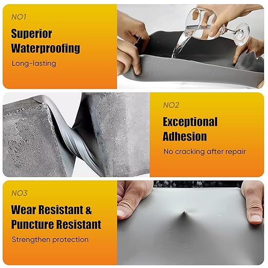 MOSAMNI Concrete Crack Filler, Self Leveling Cement Crack Sealant, Quick-Drying Sealing Adhesive Repair Sealer for Driveways, Sidewalks, Patios, Waterproof Outdoor Joint Caulking Glue, Gray
