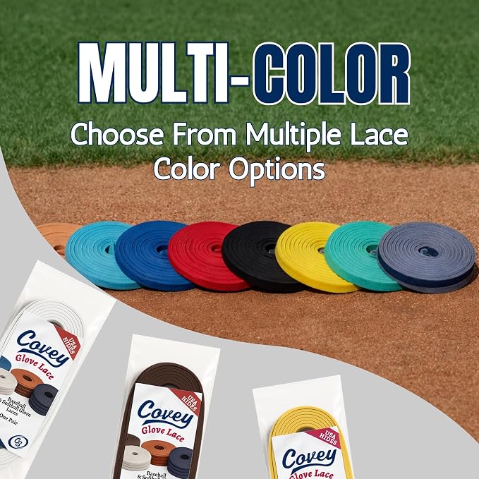 Covey Baseball Glove Lace Kit - 72-Inch Laces for Repair and Relacing | Premium American Rawhide Leather 3/16" Width - Universal Fit for Softball and All Mitt Brands