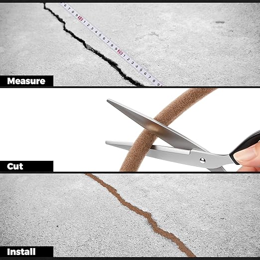 MotiMind 1/4 Inch x 50 ft Foam Backer Rod for Gaps Joints Concrete Crack Filler Caulk Saver Bulk Foam Backing Rod Concrete Filler Rope for Weather Stripping Door Seal (Brown)