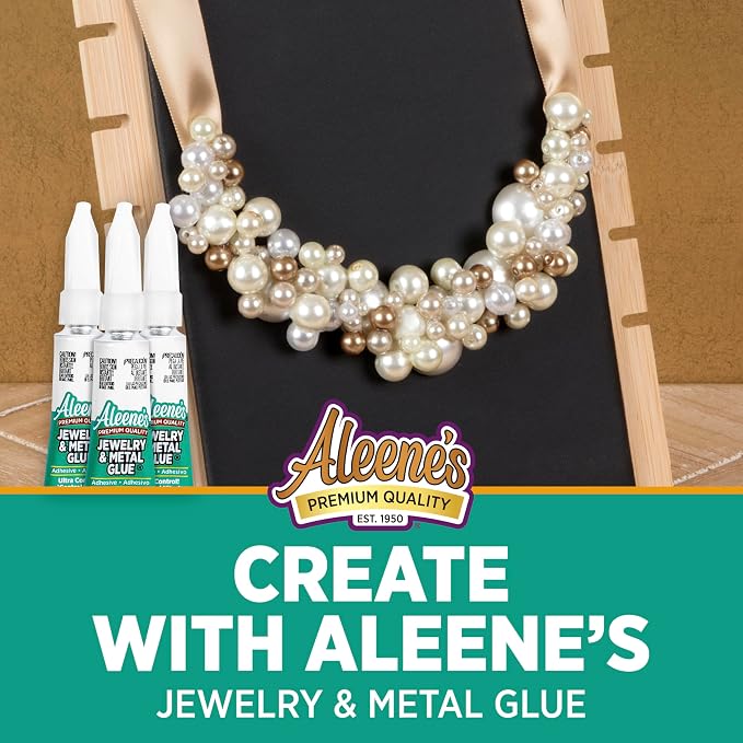 Aleene's Jewelry & Metal Glue, 0.1 oz 3-Pack - Instant Adhesive, Permanent Bond, Waterproof, Dries Clear, Ideal for Repairs and Jewelry Making