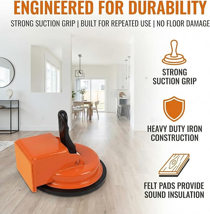 Floor Gap Fixer Tool with Vacuum Suction Cup & Sticky Pads, Heavy Duty Plank Grabber for Laminate, Vinyl, Wood & LVP Flooring, Ultimate Gap Repair & Flooring Installation Kit to Fix Floor Gaps